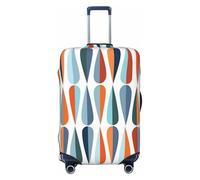 JBYJBX Mid Century Modern With Drop Shapes Print Suitcase Cover Luggage Protector Washable Elastic Fashionable Travel Gear Cover, Black, X-Large