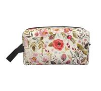 JBYJBX Modern Floral Print Travel Storage Bag Capacity Zippered For Toiletries Cosmetics Daily Essentials, White, One Size, White, One Size