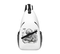 JBYJBX Monochrome Sketch Style Gaming Print Unisex Cross Chest Bag Diagonal Sling Backpack Capacity For Travel Hiking Daily Use