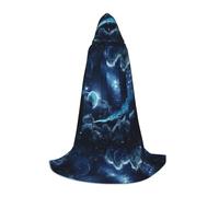 JBYJBX Moon Stars And Planets Print Unisex Hooded Cloak Halloween Cosplay Costume Christmas Carnival Party Wear Cape