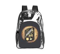 JBYJBX music 1 Print Clear Backpack Large Capacity Travel Hiking Work See Through Bookbag with Pocket