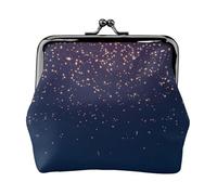 Jbyjbx Navy Blue Sky And Stars Print Compact Coin Purse Cute Small Zipper Wallet With Kiss Lock For Daily Use And Gifts