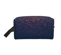 JBYJBX Navy Blue Sky And Stars Print Travel Storage Bag Capacity Zippered For Toiletries Cosmetics Daily Essentials, White, One Size, White, One Size