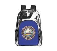 JBYJBX New Hampshire state flag Print Clear Backpack Large Capacity Travel Hiking Work See Through Bookbag with Pocket
