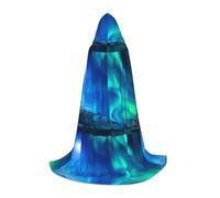 JBYJBX Northern Lights Print Unisex Hooded Cloak Halloween Cosplay Costume Christmas Carnival Party Wear Cape