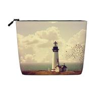 JBYJBX Old Lighthouse Print Makeup Bag Waterproof Travel Cosmetic Tote Zippered Pouch For Women Toiletry Bag, Black, One Size, Black, One Size