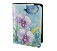 JBYJBX Orchid Flower Butterfly Soft Fresh Spring Print Passport 5.5in Travel Document Lightweight Wallet Men Women Business Leisure Trips