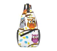 JBYJBX Owls on Tree Branches Print Cross Chest Bag Sling Crossbody Backpack Travel Shoulder for Daily Hiking Commute