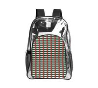 JBYJBX Palestinian flag Print Clear Backpack Large Capacity Travel Hiking Work See Through Bookbag with Pocket