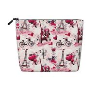 JBYJBX Paris Eiffel Tower France Print Makeup Bags Waterproof Travel Cosmetic Tote Zippered Pouch For Women Toiletry Bag, Black, One Size