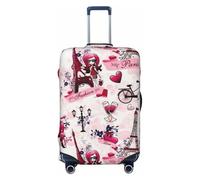 JBYJBX Paris Eiffel Tower France Print Suitcase Cover Luggage Protector Washable Elastic Fashionable Travel Gear Cover, Black, XL