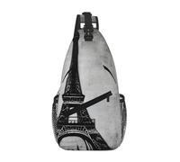 JBYJBX Parisian Coffee Eiffel Tower Print Unisex Cross Chest Bag Diagonal Sling Backpack Capacity For Travel Hiking Daily Use