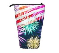JBYJBX Patriotic 4th Of July American Flag Print Pencil Case Multipurpose Telescopic Pencil Case Organizer, Stationery Storage Bag