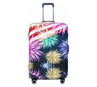JBYJBX Patriotic 4th Of July American Flag Print Suitcase Cover Luggage Protector Washable Elastic Fashionable Travel Gear Cover, Black, S