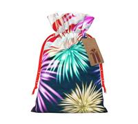 JBYJBX Patriotic 4th Of July American Flag Printing Christmas Drawstring Gift Bags Holiday Sack For Xmas Party Favor Filler Present