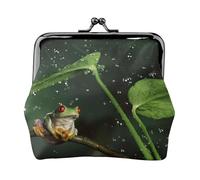 Jbyjbx Peace Tree Frog Print Compact Coin Purse Cute Small Zipper Wallet With Kiss Lock For Daily Use And Gifts