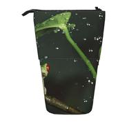 JBYJBX Peace Tree Frog Print Pencil Case Multipurpose Telescopic Pencil Case Organizer, Stationery Storage Bag, Black, One Size
