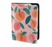 JBYJBX Pink Peach Pattern Seamless Pattern Print Passport 5.5in Travel Document Lightweight Wallet Men Women Business Leisure Trips