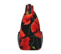 JBYJBX Poppy Flowers Print Unisex Cross Chest Bag Diagonal Sling Backpack Capacity For Travel Hiking Daily Use