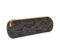 JBYJBX Programmer Programming Code Print Leather Pencil Case Pouch - Slim & Cute Pencil Cases For Adults, Men And Women