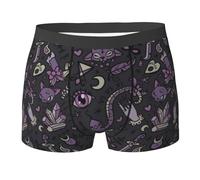 JBYJBX Purple Black Goth Spooky Print Men'S Boxer Briefs Soft Comfortable Underwear Trunks, Stretch Mens Boxer Shorts, Black, Medium