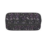 JBYJBX Purple Black Goth Spooky Print Pencil Case Stationery Storage Bag Storage Box Pencil Case For Adults Cosmetic Bag, Black, One Size