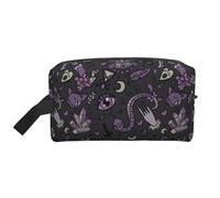 JBYJBX Purple Black Goth Spooky Print Travel Storage Bag Capacity Zippered For Toiletries Cosmetics Daily Essentials, White, One Size, White, One Size