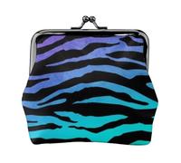 Jbyjbx Purple Blue Green Camouflage Zebra Stripes Print Compact Coin Purse Cute Small Zipper Wallet With Kiss Lock For Daily Use And Gifts