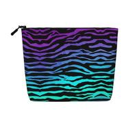 JBYJBX Purple Blue Green Camouflage Zebra Stripes Print Makeup Bag Waterproof Travel Cosmetic Tote Zippered Pouch For Women Toiletry Bag, Black, One Size