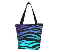 JBYJBX Purple Blue Green Camouflage Zebra Stripes Print Trendy Lightweight Shoulder Tote Bag Travel Beach Work Commuting Multiple Occasions