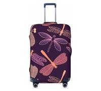JBYJBX Purple Dragonfly Print Suitcase Cover Luggage Protector Washable Elastic Fashionable Travel Gear Cover, Black, Large