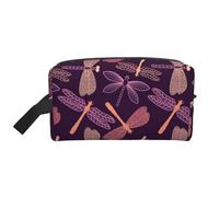JBYJBX Purple Dragonfly Print Travel Storage Bag Capacity Zippered For Toiletries Cosmetics Daily Essentials, White, One Size, White, One Size