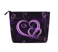 JBYJBX Purple Hearts Print Makeup Bags Waterproof Travel Cosmetic Tote Zippered Pouch For Women Toiletry Bag, Black, One Size, Black, One Size