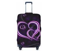 JBYJBX Purple Hearts Print Suitcase Cover Luggage Protector Washable Elastic Fashionable Travel Gear Cover, Black, X-Large