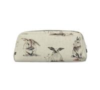 JBYJBX Rabbit Background Print Pencil Case Bag Spacious And Stylish Zipper Pencil Pouch Office Use Pencil Bags