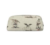 JBYJBX Rabbit Background Print Pencil Case Bag Spacious And Stylish Zipper Pencil Pouch Office Use Pencil Bags