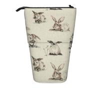 JBYJBX Rabbit Background Print Pencil Case Multipurpose Telescopic Pencil Case Organizer, Stationery Storage Bag