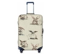 JBYJBX Rabbit Background Print Suitcase Cover Luggage Protector Washable Elastic Fashionable Travel Gear Cover, Black, X-Large