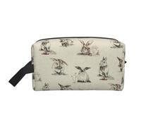 JBYJBX Rabbit Background Print Travel Storage Bag Capacity Zippered For Toiletries Cosmetics Daily Essentials, White, One Size, White, One Size