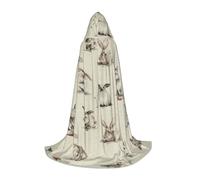 JBYJBX Rabbit Background Print Unisex Hooded Cloak Halloween Cosplay Costume Christmas Carnival Party Wear Cape