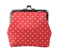 Jbyjbx Red And White Polka Dots Print Compact Coin Purse Cute Small Zipper Wallet With Kiss Lock For Daily Use And Gifts