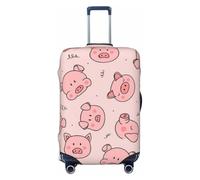 JBYJBX Red Cute Pig Print Suitcase Cover Luggage Protector Washable Elastic Fashionable Travel Gear Cover, Black, S