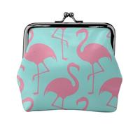 Jbyjbx Red Flamingo Print Compact Coin Purse Cute Small Zipper Wallet With Kiss Lock For Daily Use And Gifts