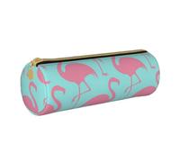 JBYJBX Red Flamingo Print Leather Pencil Case Pouch - Slim & Cute Pencil Cases For Adults, Men And Women