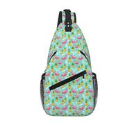 JBYJBX Red Flamingo Print Unisex Cross Chest Bag Diagonal Sling Backpack Capacity For Travel Hiking Daily Use