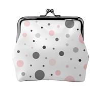 Jbyjbx Red Gray White Modern Polka Dot Pattern Print Compact Coin Purse Cute Small Zipper Wallet With Kiss Lock For Daily Use And Gifts