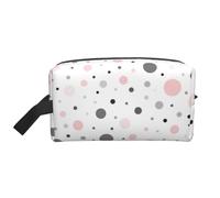 JBYJBX Red Gray White Modern Polka Dot Pattern Print Travel Storage Bag Capacity Zippered For Toiletries Cosmetics Daily Essentials, White, One Size, White, One Size