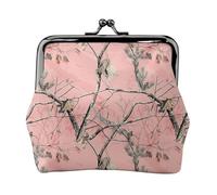 Jbyjbx Red Leaves Camo Print Compact Coin Purse Cute Small Zipper Wallet With Kiss Lock For Daily Use And Gifts