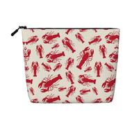 JBYJBX Red Lobster Print Makeup Bag Waterproof Travel Cosmetic Tote Zippered Pouch For Women Toiletry Bag, Black, One Size, Black, One Size