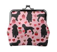 Jbyjbx Red Poodles Dogs Print Compact Coin Purse Cute Small Zipper Wallet With Kiss Lock For Daily Use And Gifts